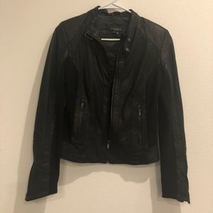 Lamarque Fitted Leather Jacket Size XS
